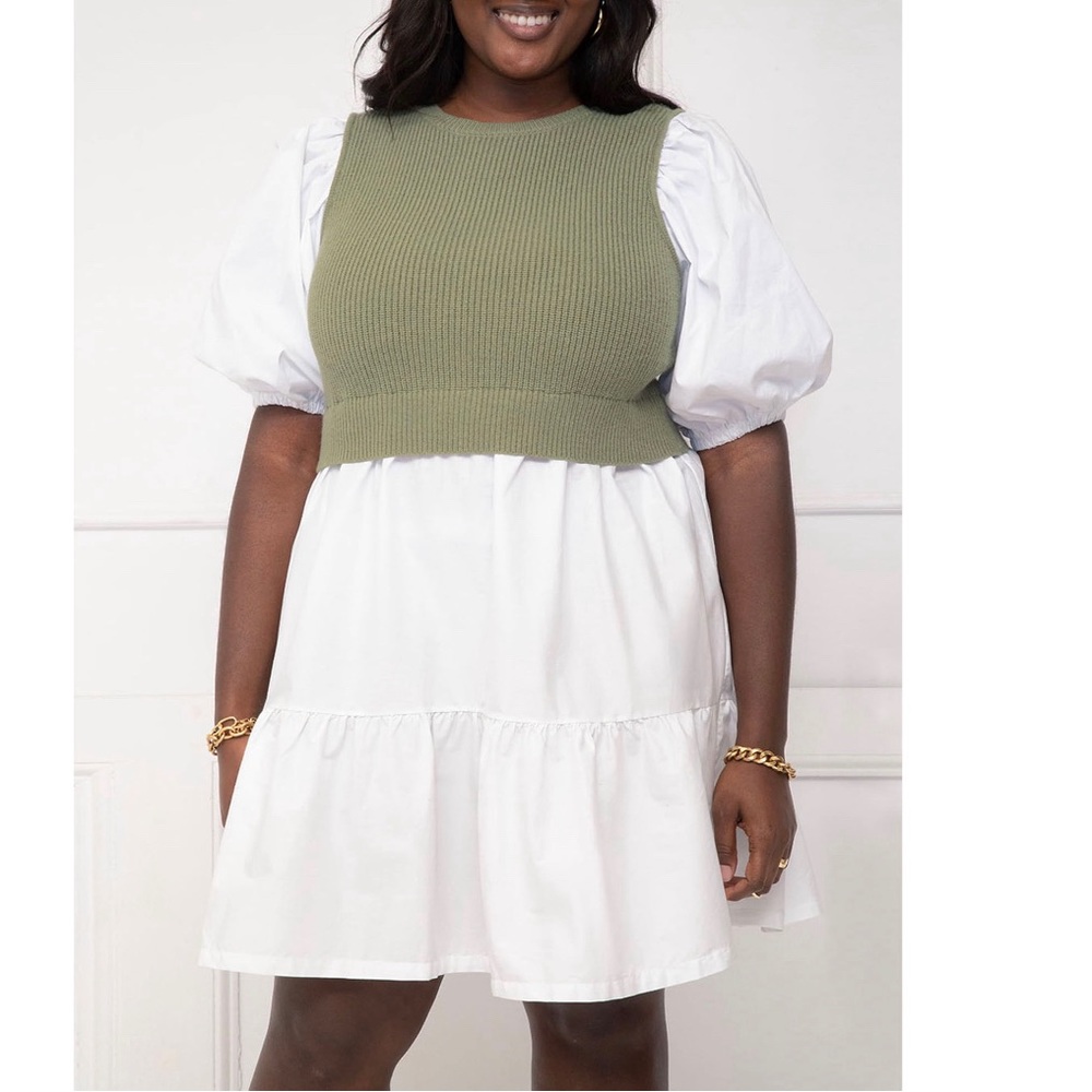 Women's Plus Layered Dress with Sweater